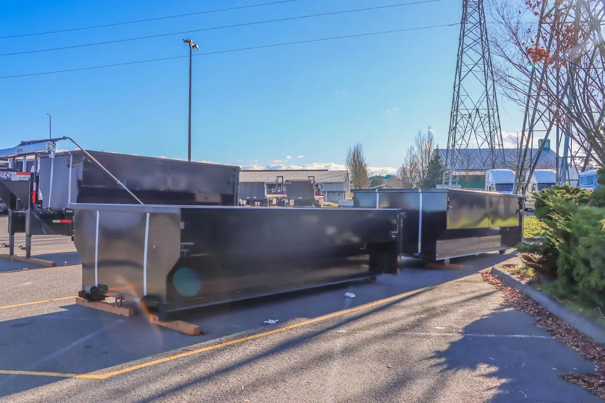 Roll-off dumpster ready for waste disposal at job site for 8 Yard Dumpster Rental in Sunnyside